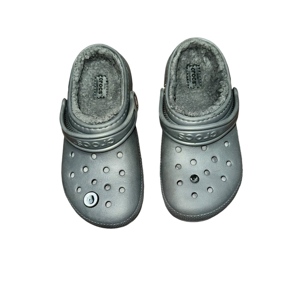 Kids Grey Crocs Size 2